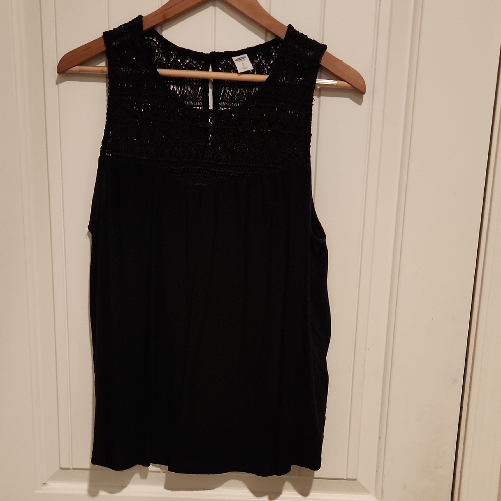Old Navy Black Lace Detail Blouse